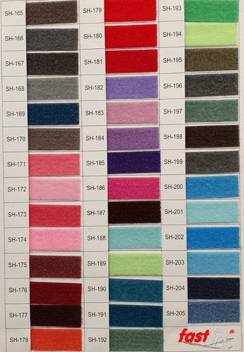 Rzepy Fastfix - pełna karta kolorów